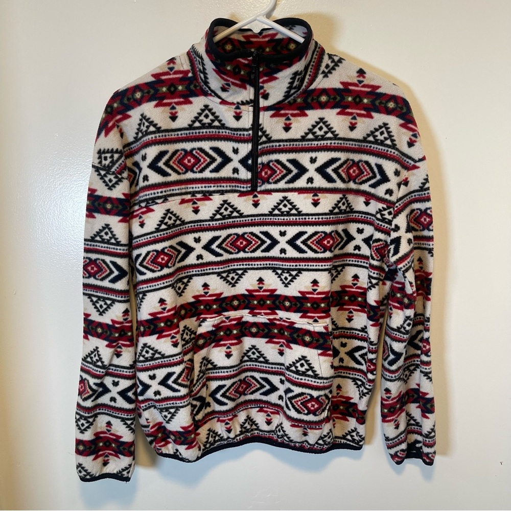 No Boundaries fleece 1/4‎ zip pullover sweater kids size large